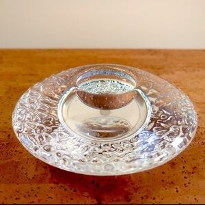 Orrefors Discus Votive Candle Holder Vintage Modernist Signed